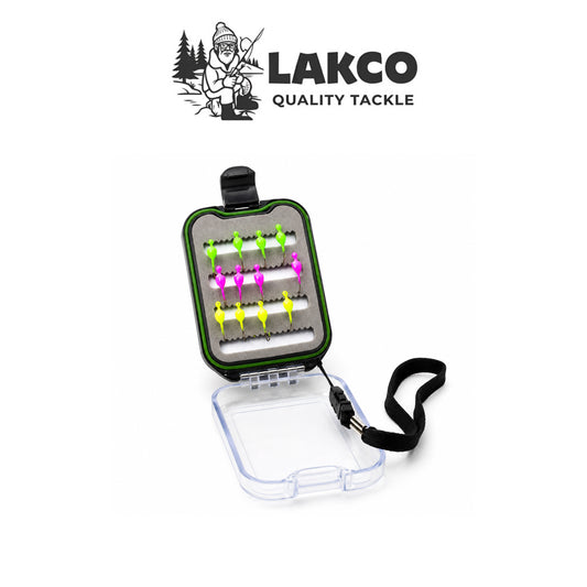 Lakco Waterproof Foam Slat Tackle Box with Lanyard