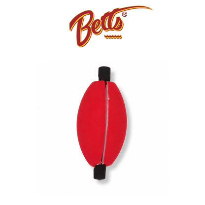 Betts Slotted Peg Oval 1.5" Red Fishing Floats 100 Pack