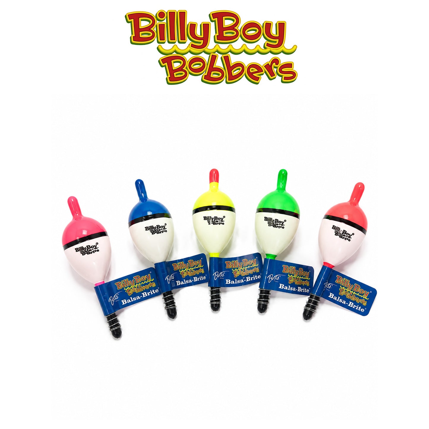 Billy Boy Balsa Spring Oval Bobbers 0.63" Assorted Bright Colors 18 Pack
