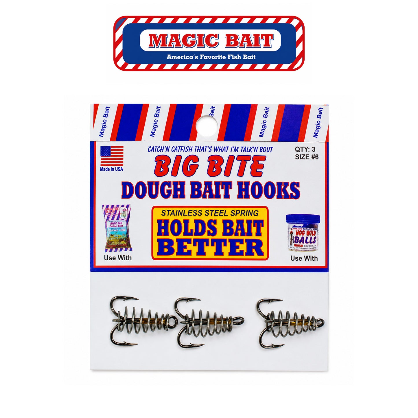 Magic Bait Treble Spring Hook Size #6 Metallic