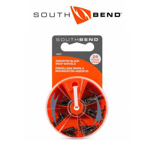 South Bend Black Snap Swivels Assortment with Dial Box