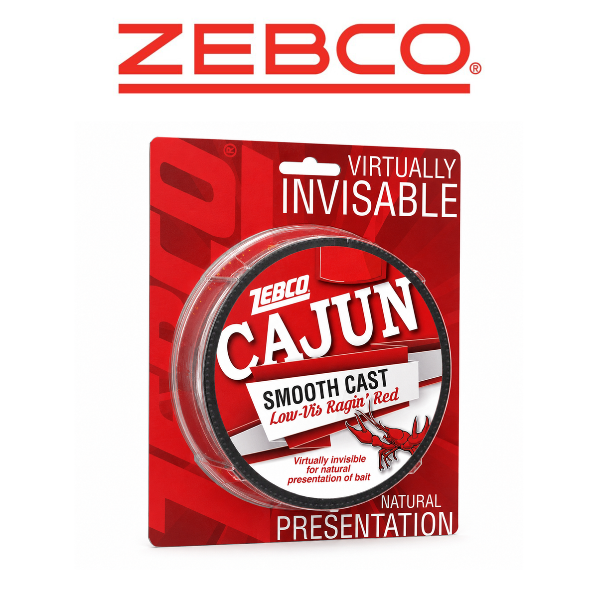 Zebco Cajun Low-Vis Red Fishing Line 12 lb Test 330 Yards