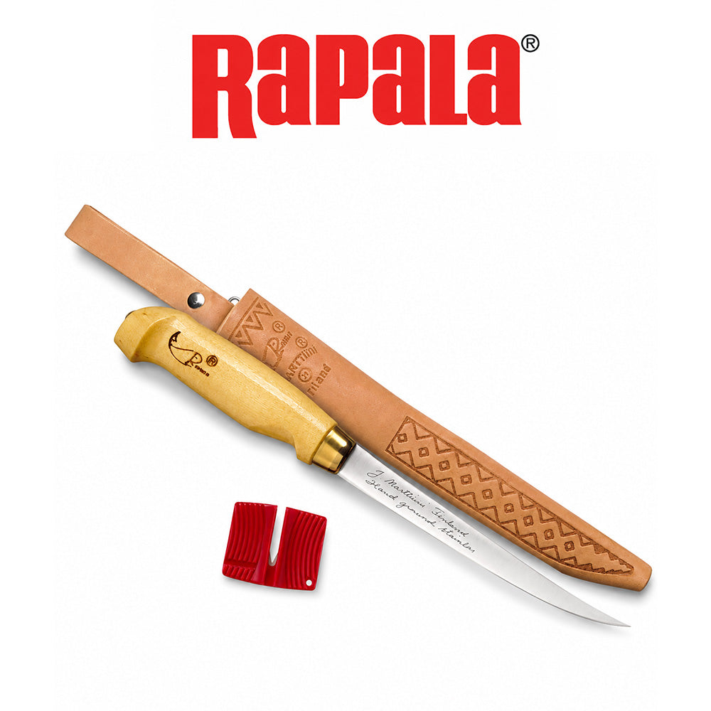 Rapala Fish 'N Fillet Knife with Wood Handle and Sheath