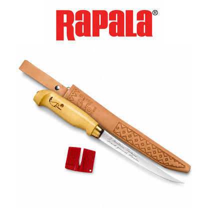 Rapala Fish 'N Fillet Knife with Wood Handle and Sheath