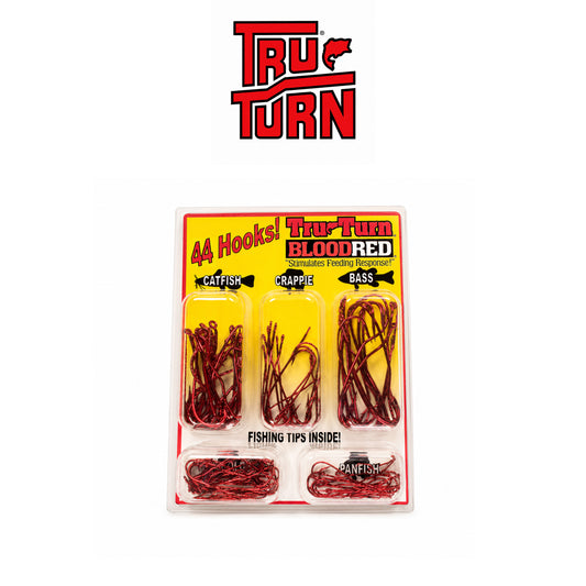 Tru Turn Blood Red 44-Piece Fishing Hook Kit
