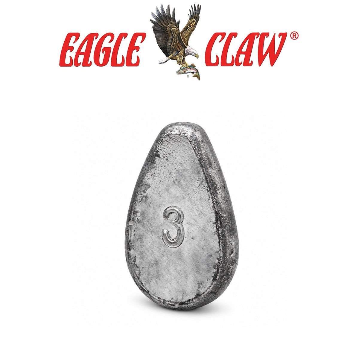 Eagle Claw Cat Claw No-Roll Sinkers – Unpainted Premium Catfish Fishing Weights