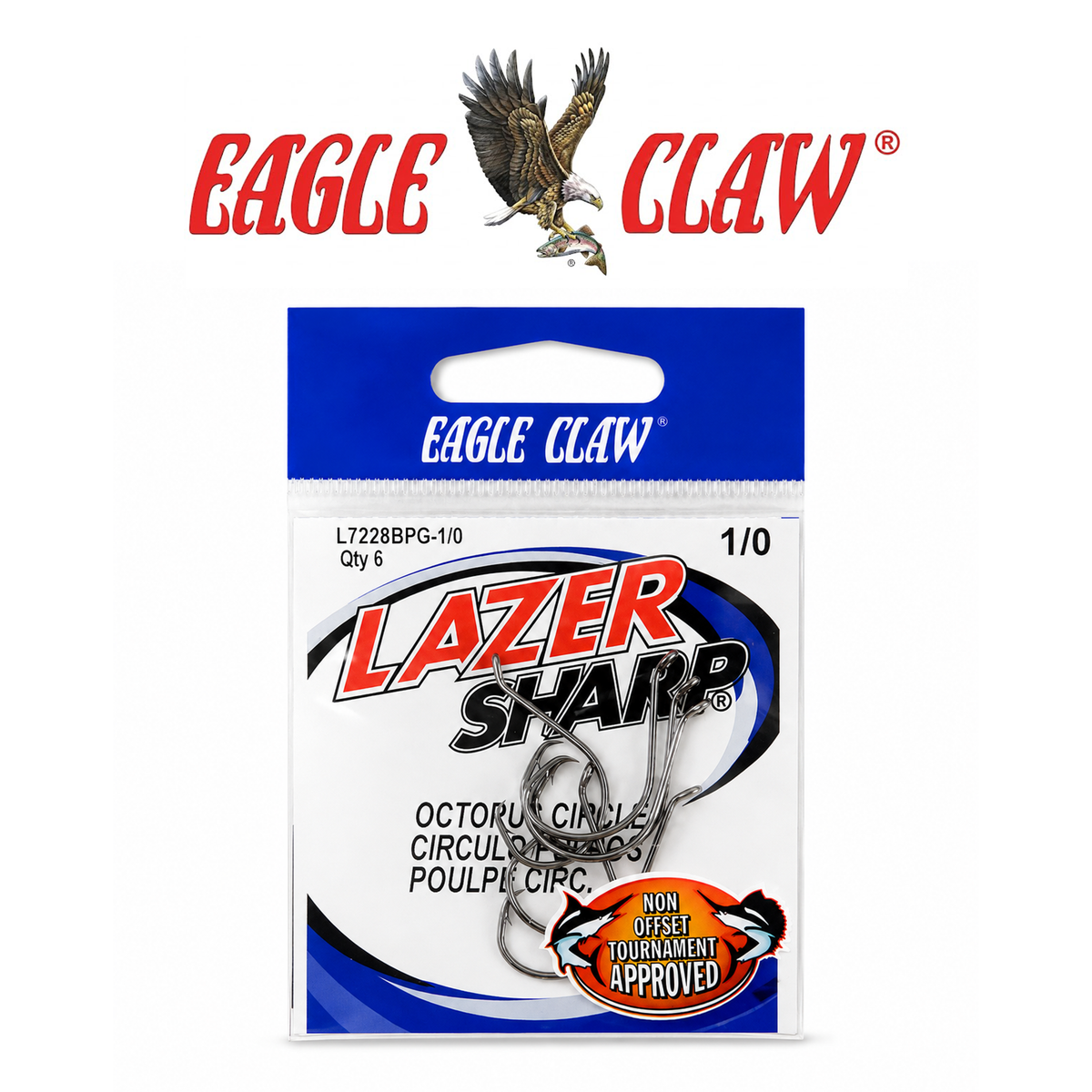 Eagle Claw Octopus Circle Fishing Hooks 5-Pack