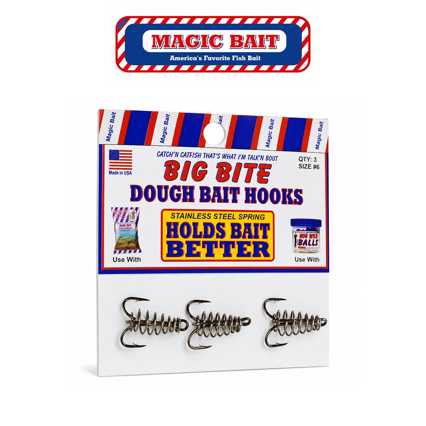 Magic Bait Treble Spring Hook Size #6 Metallic