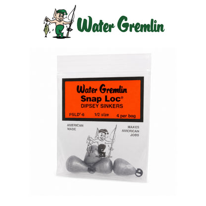 Water Gremlin Snap Loc Dipsey Sinkers for Crappie, Panfish & Freshwater Fishing