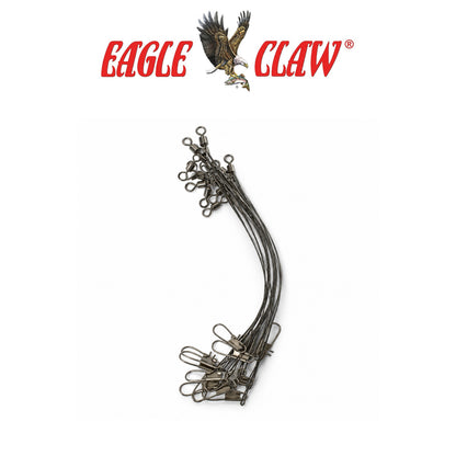 Eagle Claw BEL630BR Steel Fishing Leaders 6" 30 lb Bright Finish 12-Pack