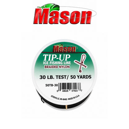 Mason Tip-Up Black Braided Ice Fishing Line 50 Yard Spool