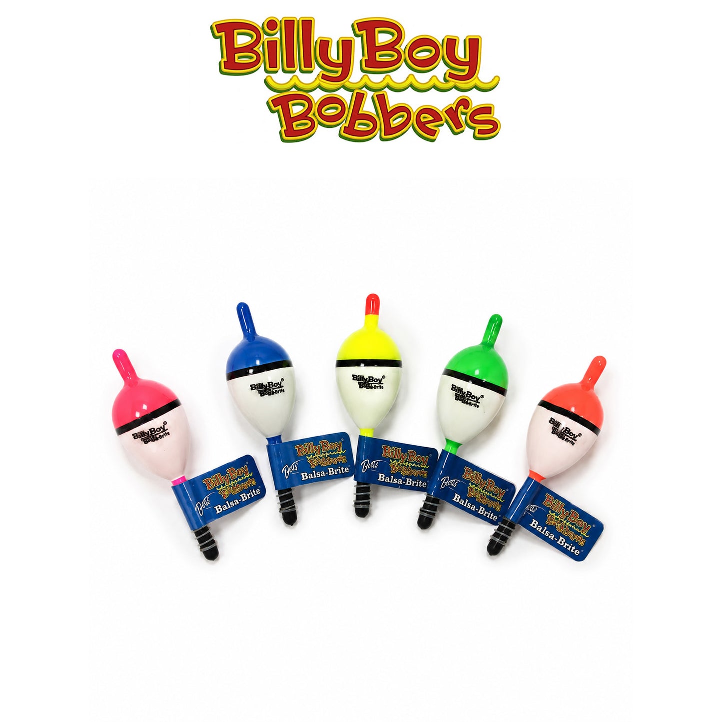 Billy Boy Balsa Spring Oval Bobbers 0.63" Assorted Bright Colors 18 Pack