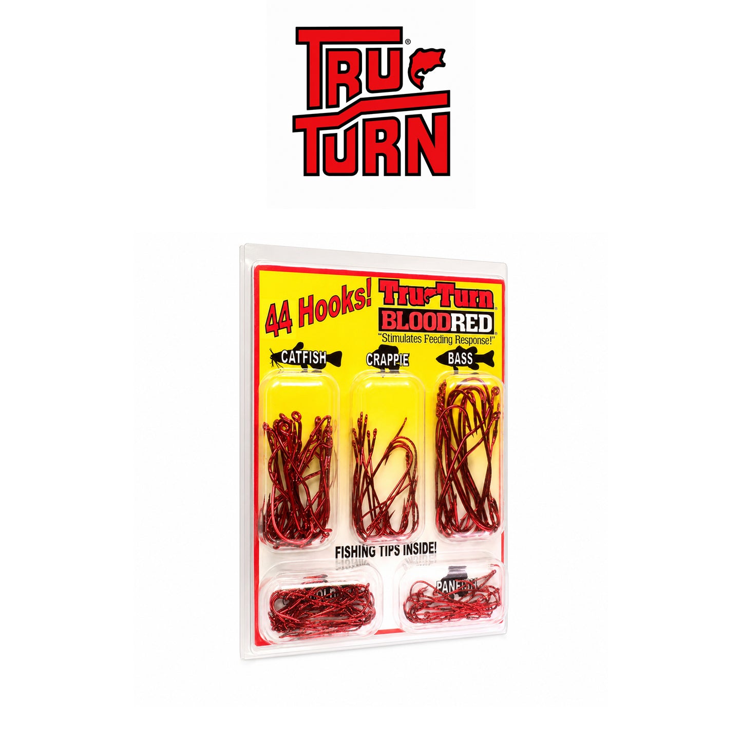 Tru Turn Blood Red 44-Piece Fishing Hook Kit