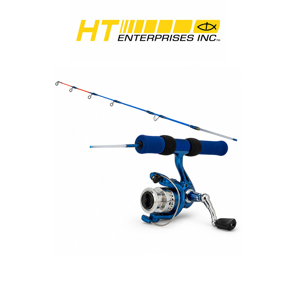 HT Ice Blue 24" Ultralight Ice Fishing Rod and 2BB Reel Combo