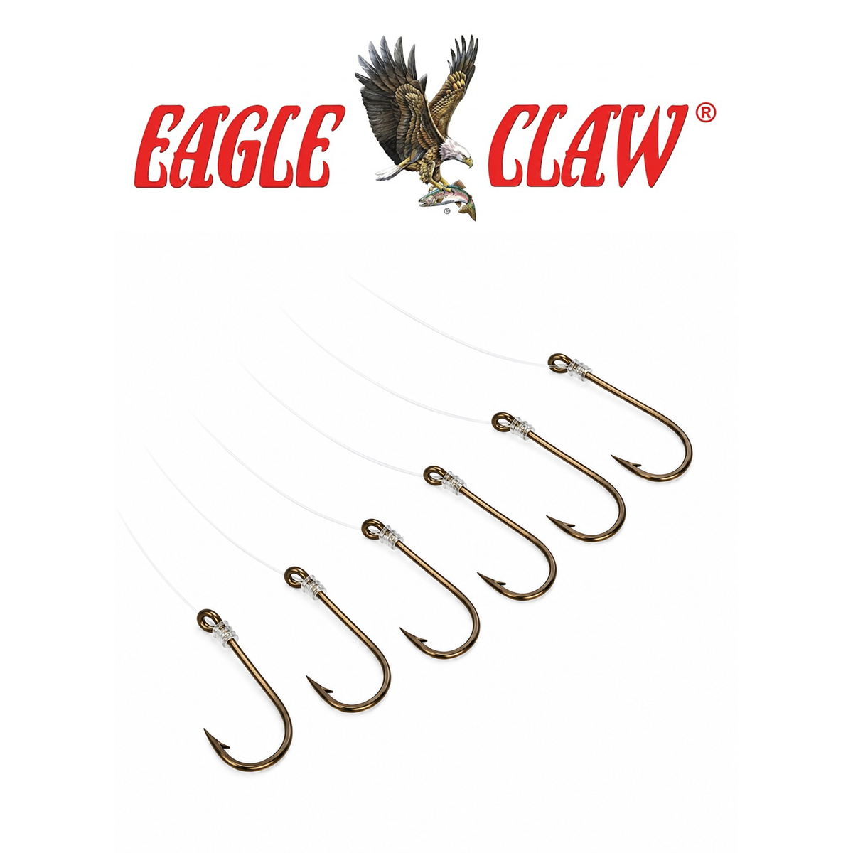 Eagle Claw Plain Shank Bronze Fishing Hooks – 6 Pack