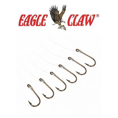 Eagle Claw Plain Shank Bronze Fishing Hooks – 6 Pack