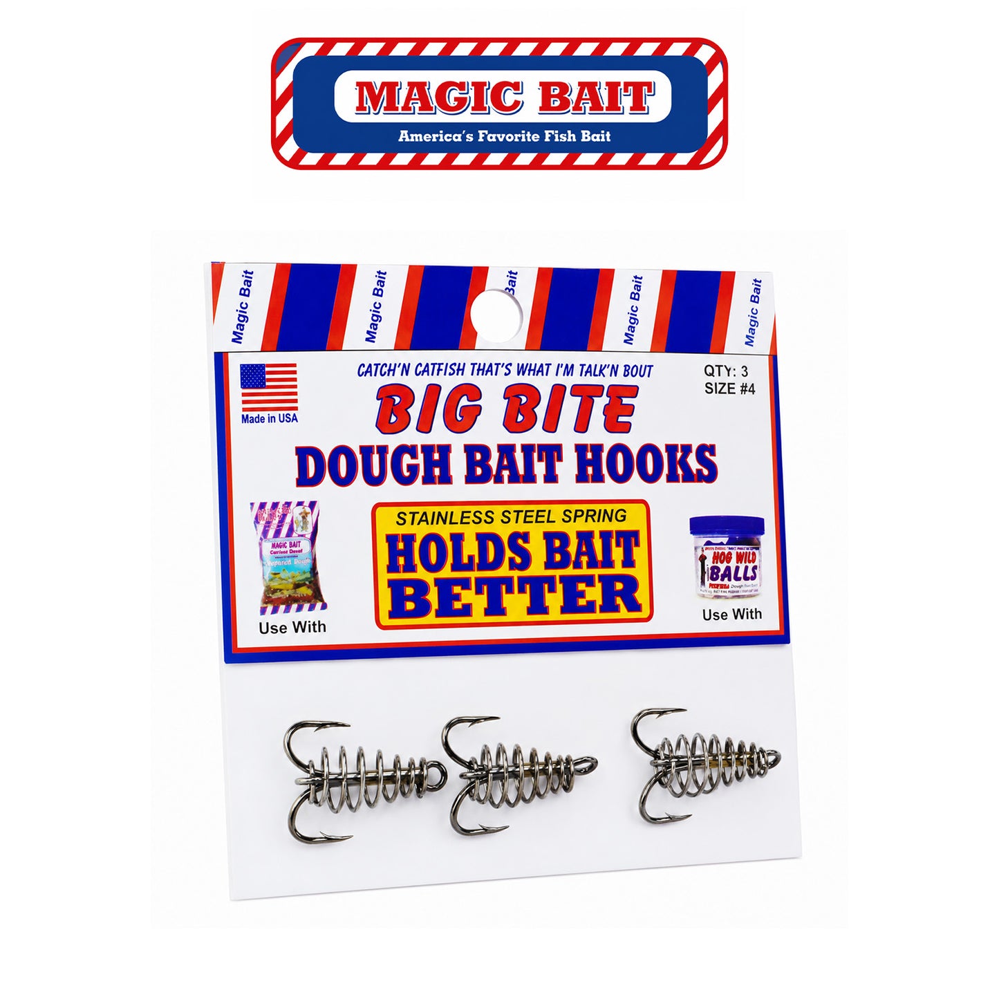 Magic Bait Trbl Spring Size #4 Metallic Treble Spring Hook