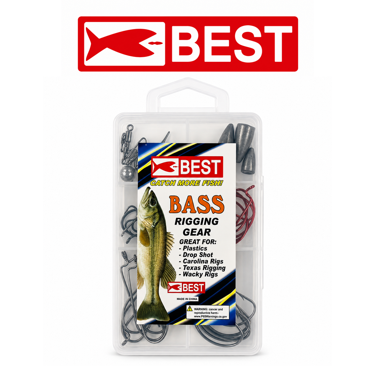 BEST Bass Species Kit Assorted Sizes &amp; Colors 36-Pack