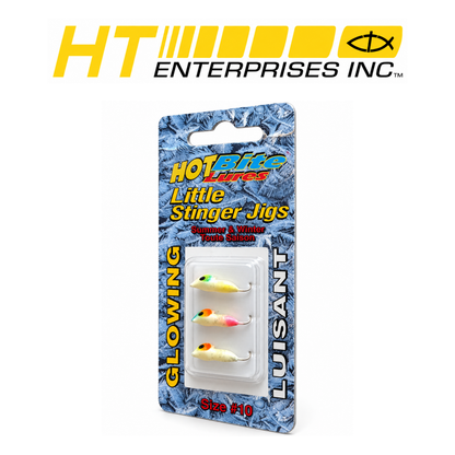 Hot Bite Lures Glowing Ice Mite Micro Jigs – Glow-in-the-Dark Ice Fishing Lures for Panfish