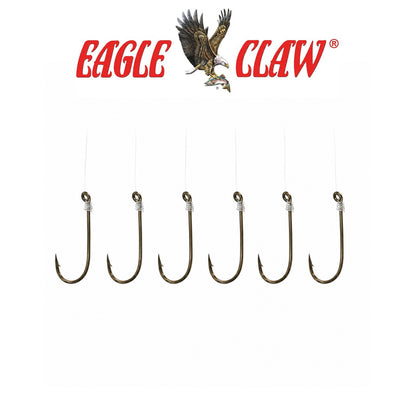 Eagle Claw Ringed Eye Gold Fishing Hooks 5 Pack
