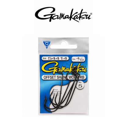 Gamakatsu Worm Offset RB NSB Nickel Silver Black Freshwater Fishing Hook |Size 1–5