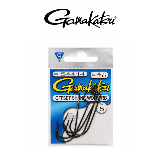 Gamakatsu Worm Offset RB NSB Nickel Silver Black Freshwater Fishing Hook |Size 1–5
