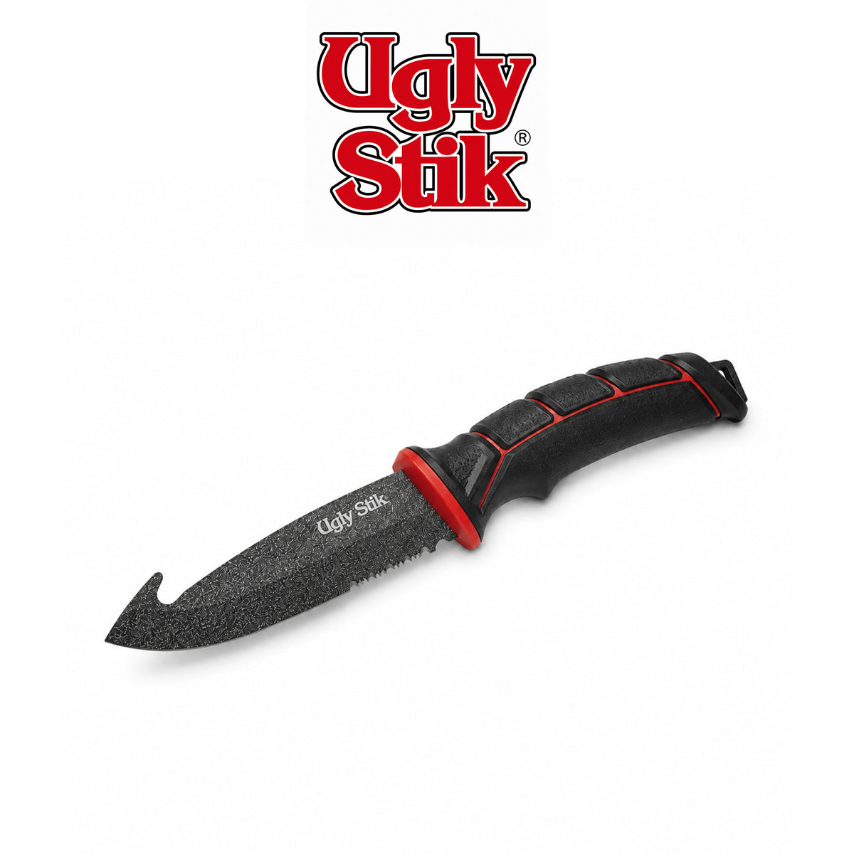 Ugly Stik Gut Hook Bait Knife (Black/Red)