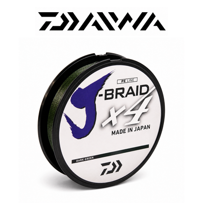 Daiwa J-BRAID™ X4 Braided Fishing Line 150 Yards – Dark Green