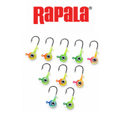 Rapala Neon Moon Eye Jig 1/16 oz UV Fishing Kit – High Visibility Freshwater Jig