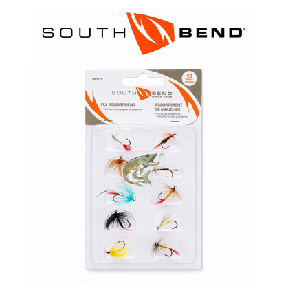 South Bend Assorted Fishing Flies 10-Pack