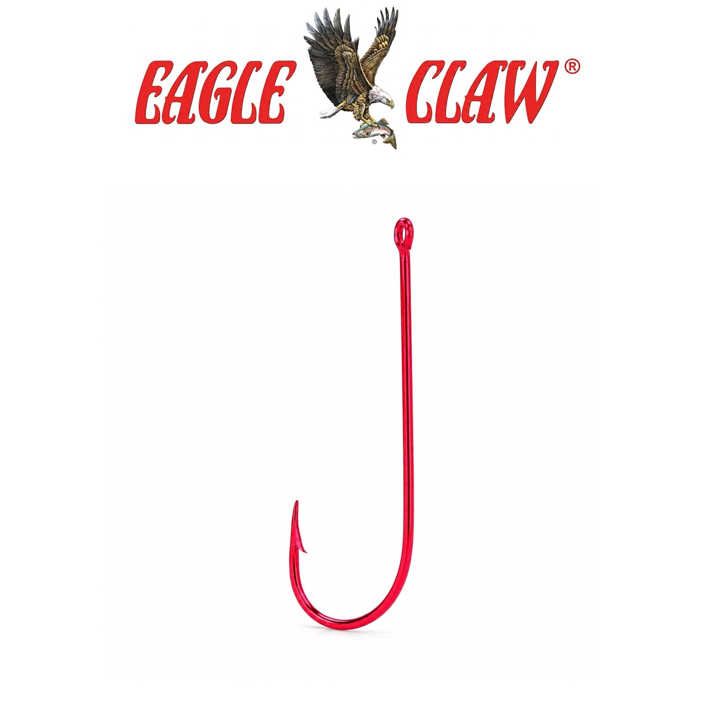 Eagle Claw Lazer Crappie Lightwire Non-Offset Red Fishing Hooks 5 Pack