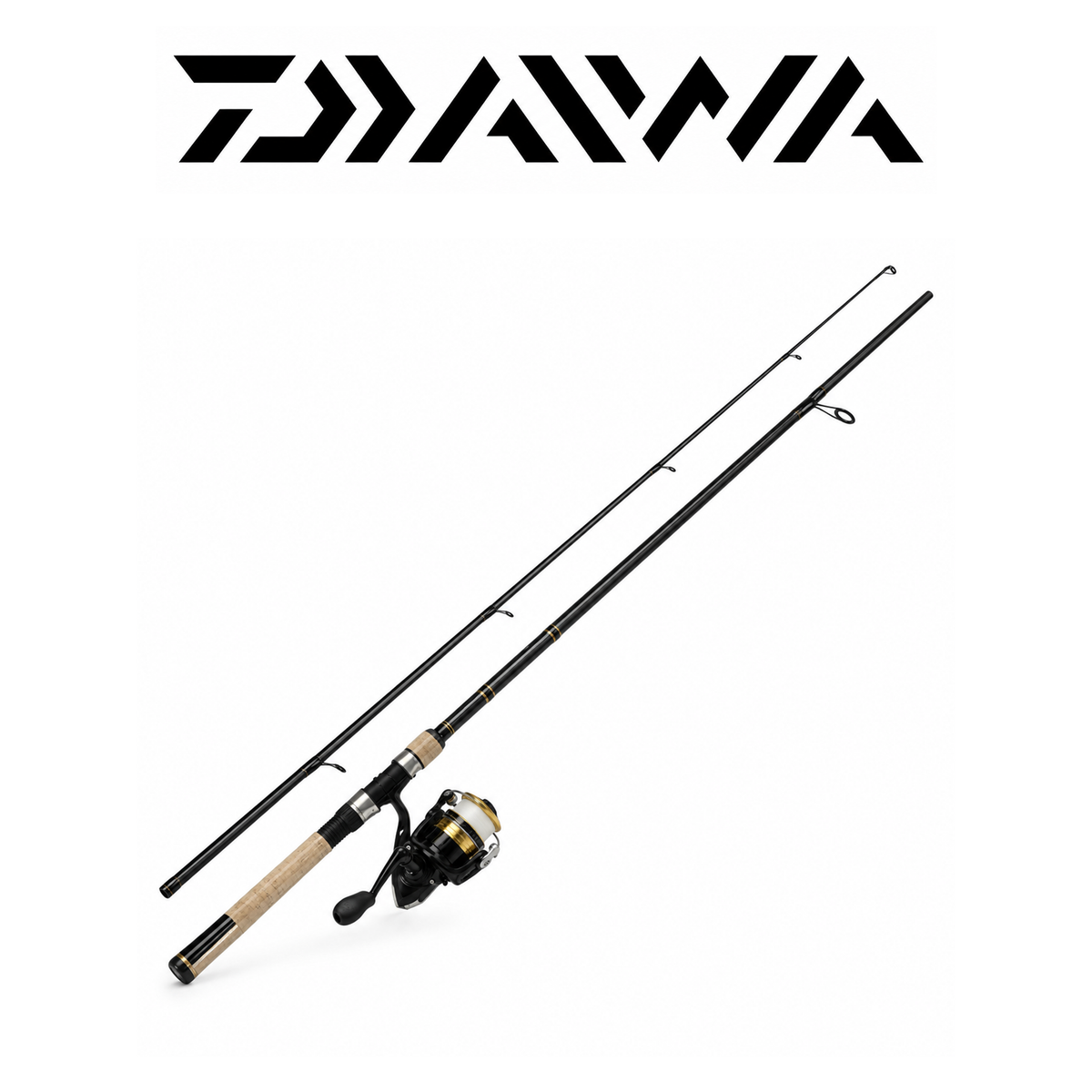 Daiwa D-Shock 7' Medium Spinning Rod & Reel Combo – 2-Piece, 12 lb Mono, 1BB