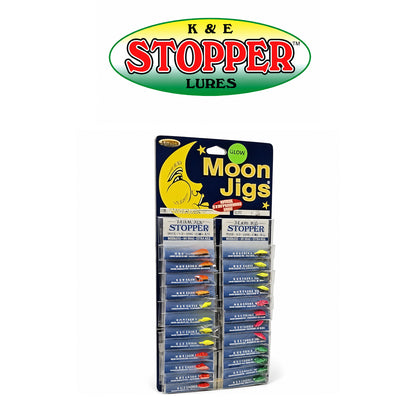 K&E Black Moon Ice Jig Card Pack Size 14 Assorted Colors 24 Pack