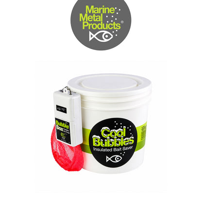 Marine Metal Cool Bubbles 8 Qt Insulated Live Bait Bucket with B-11 Aerator Pump