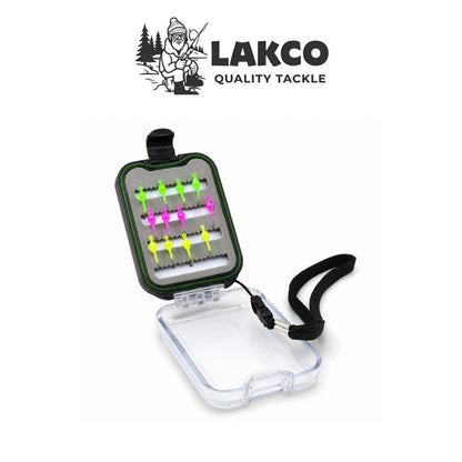 Lakco Waterproof Foam Slat Tackle Box with Lanyard