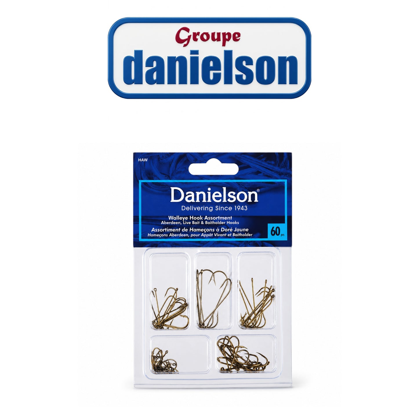 Danielson 60-Piece Assorted Panfish Hook Set