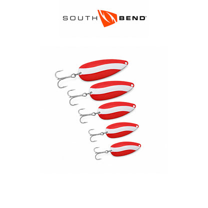 Red & White Fishing Spoons 5 Pack
