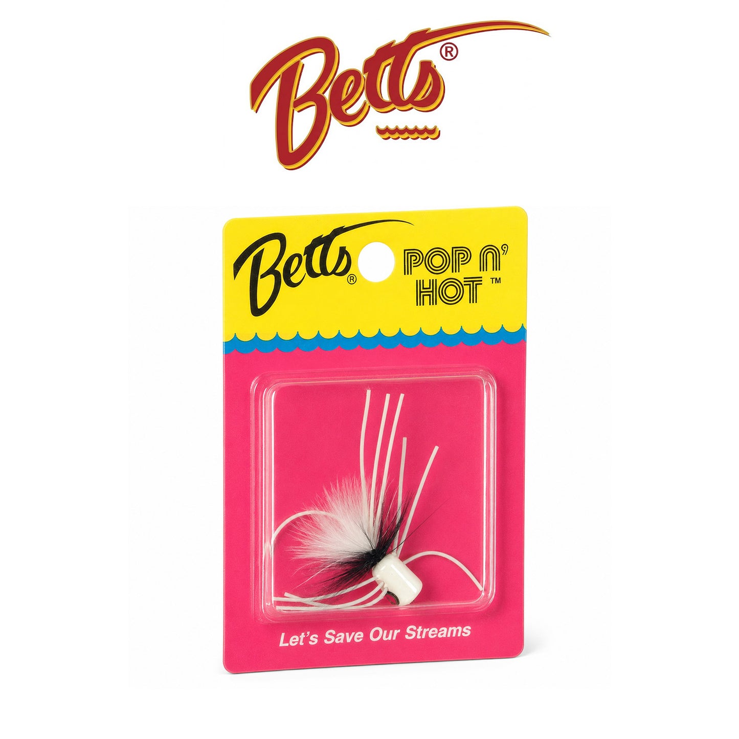 Betts Hot Pop Popping Lure Size 10 and 12 White/Chartreuse