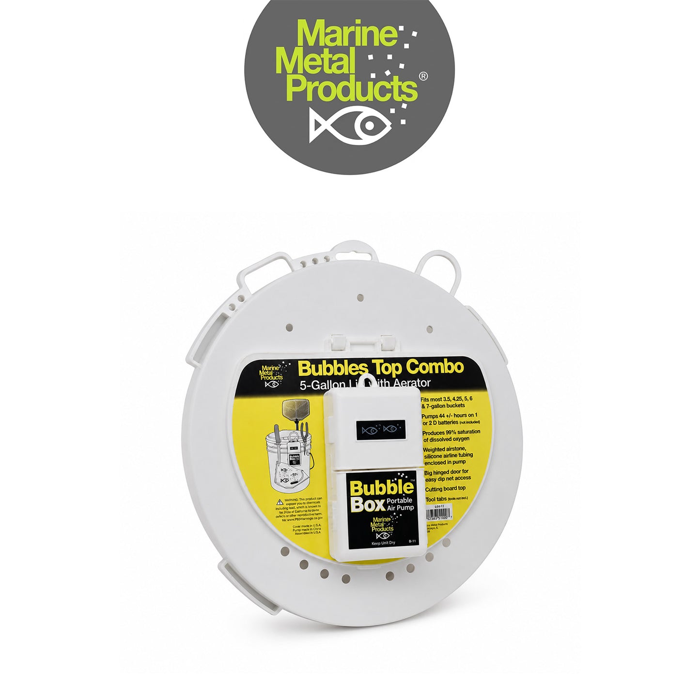 Marine Metal Universal 5 Gallon Bucket Lid with B-11 Aerator