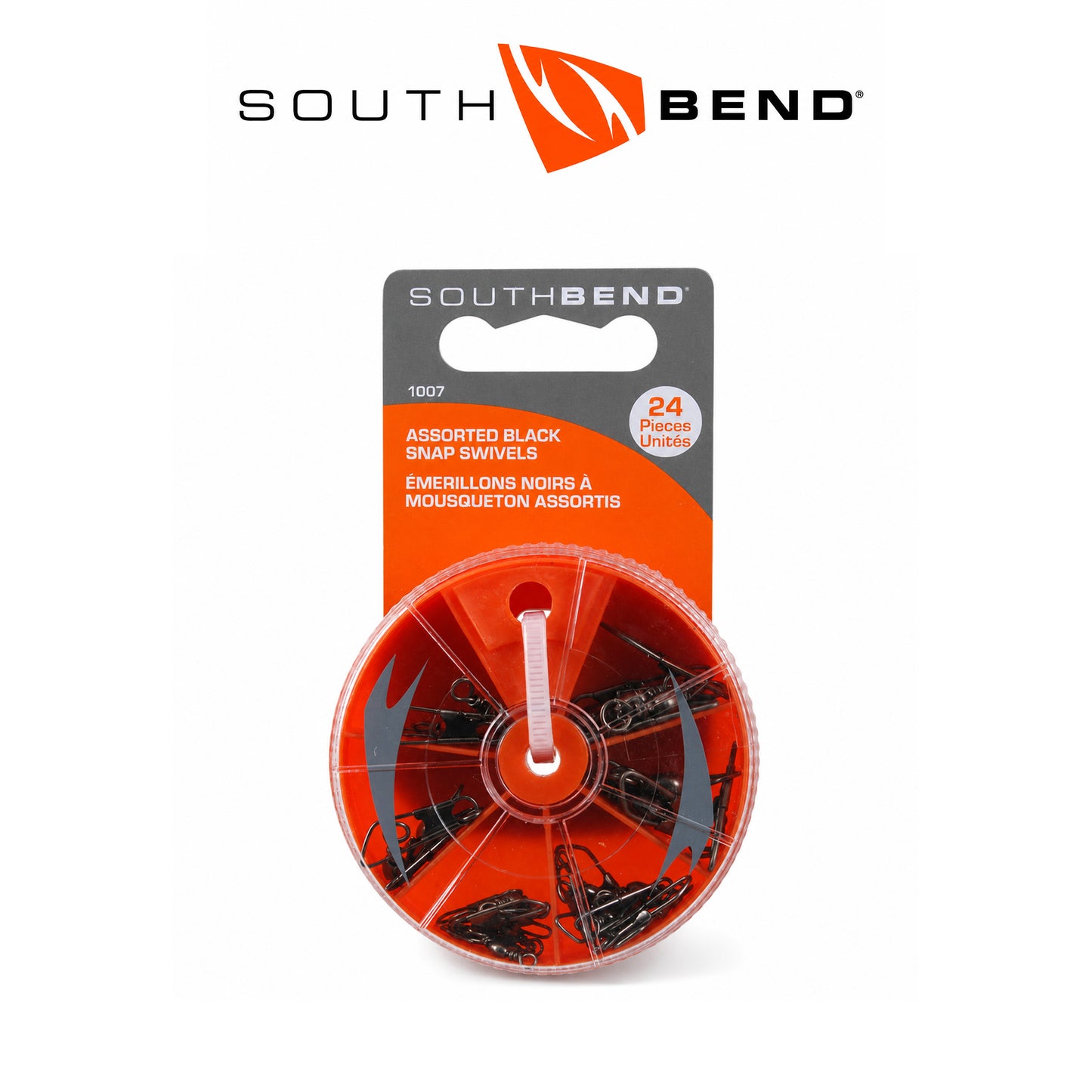 South Bend Black Snap Swivels Assortment with Dial Box