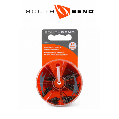 South Bend Black Snap Swivels Assortment with Dial Box