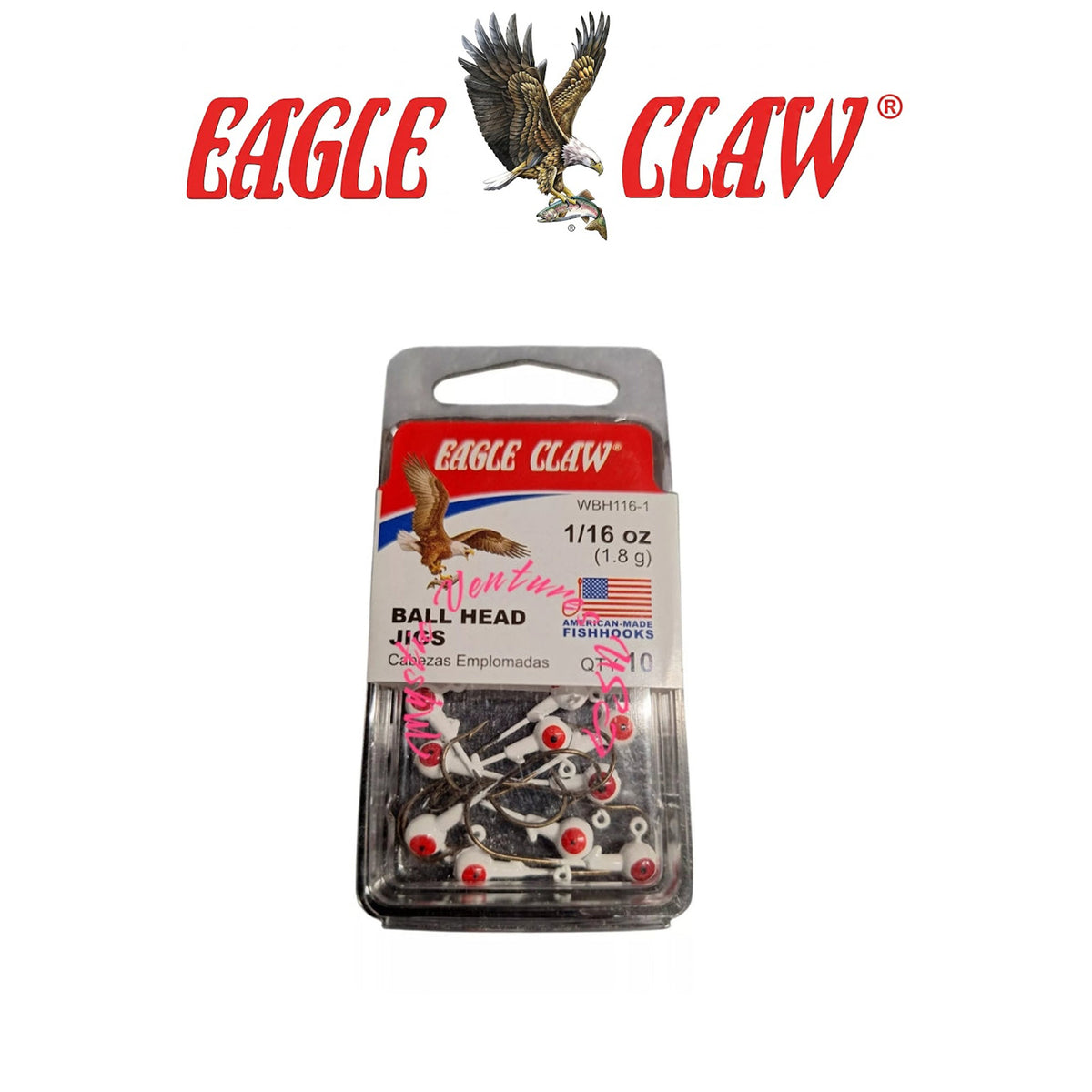 Eagle Claw Ball Head Jig Hook for Soft Plastic Baits