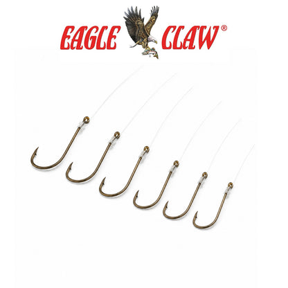 Eagle Claw 84 Classic Bronze Ringed Eye Fishing Hooks - 100 Pcs/Box