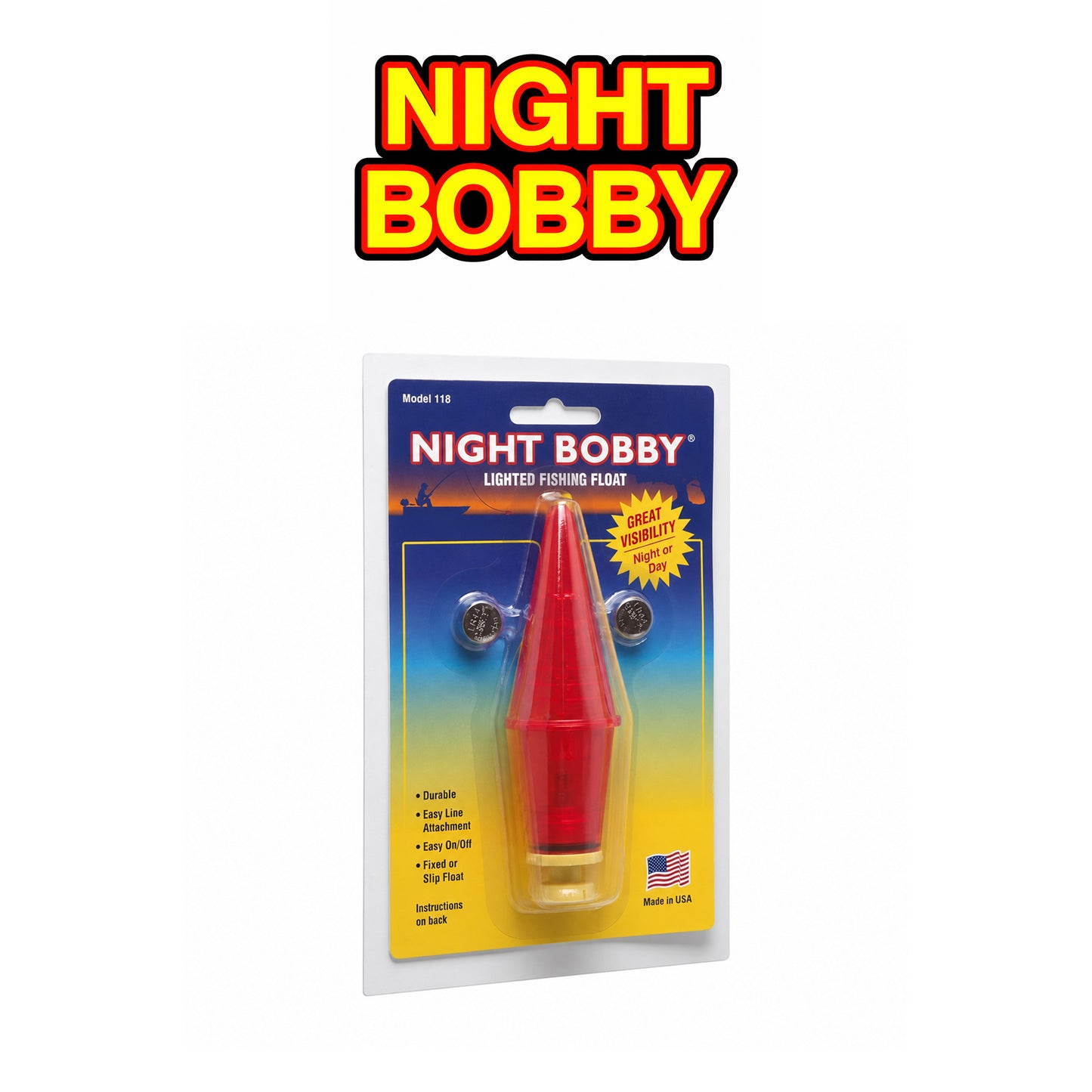 Night Bobby Nibble Light 1.125" Red and Yellow