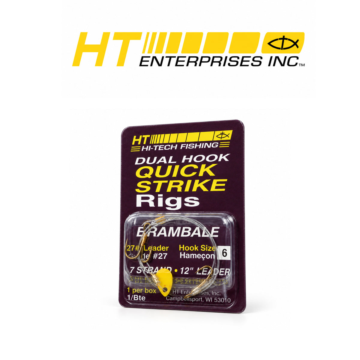 HT Quick Strike Rig with #6 Dual Treble Hooks – 1 Pack