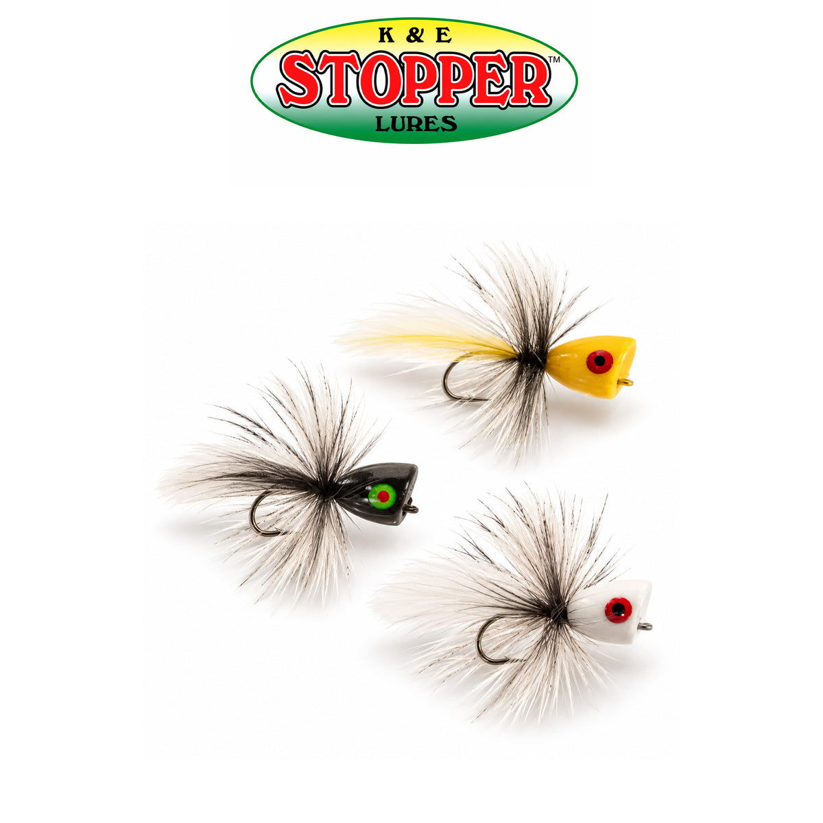 K&E Large Bass Popper Kit FKS-BP3PK Assorted Topwater Fishing Lures – 3 Pack