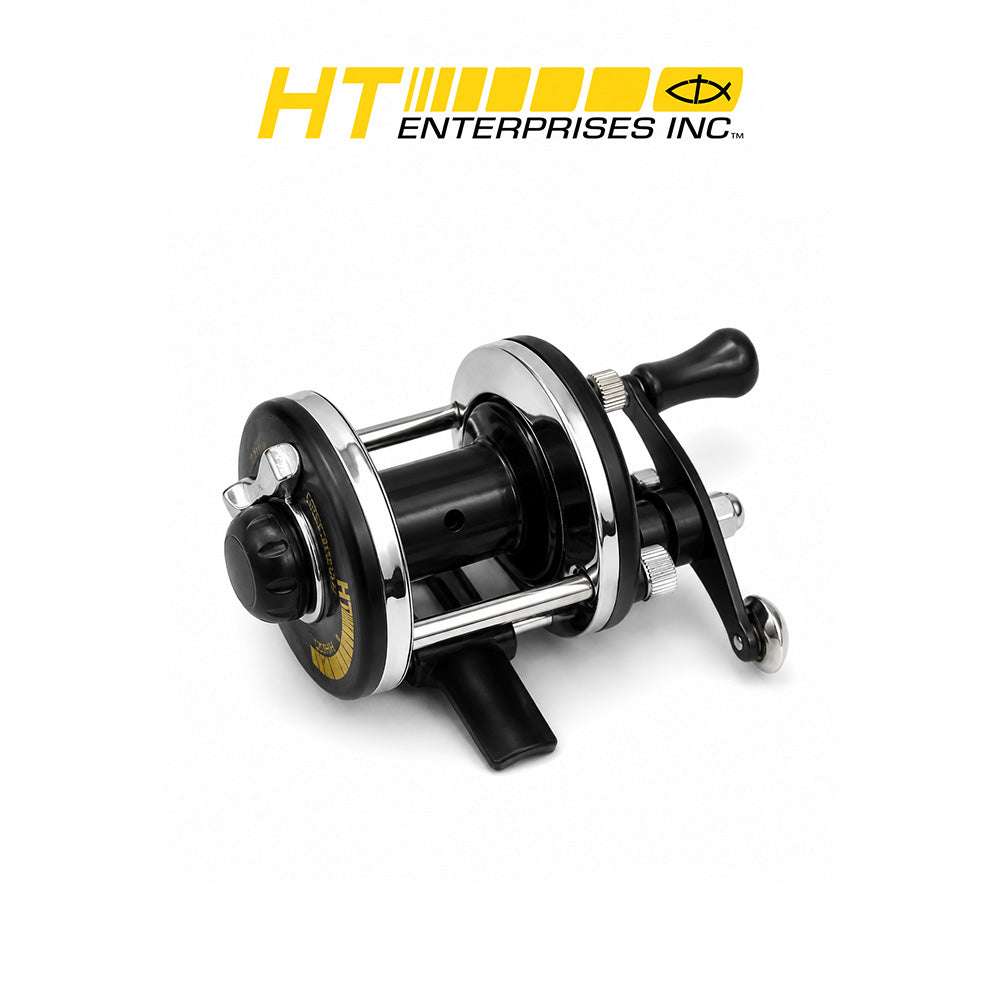 HT Deluxe Mini Bait Cast Reel with Drag – Black Body, Ambidextrous, 4.0:1 Gear Ratio, Aluminum