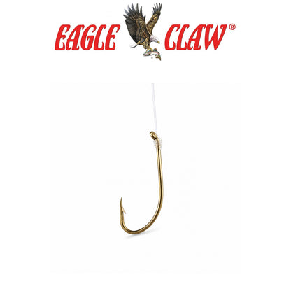 Eagle Claw Plain Shank Gold Fishing Hooks - 6 Pack