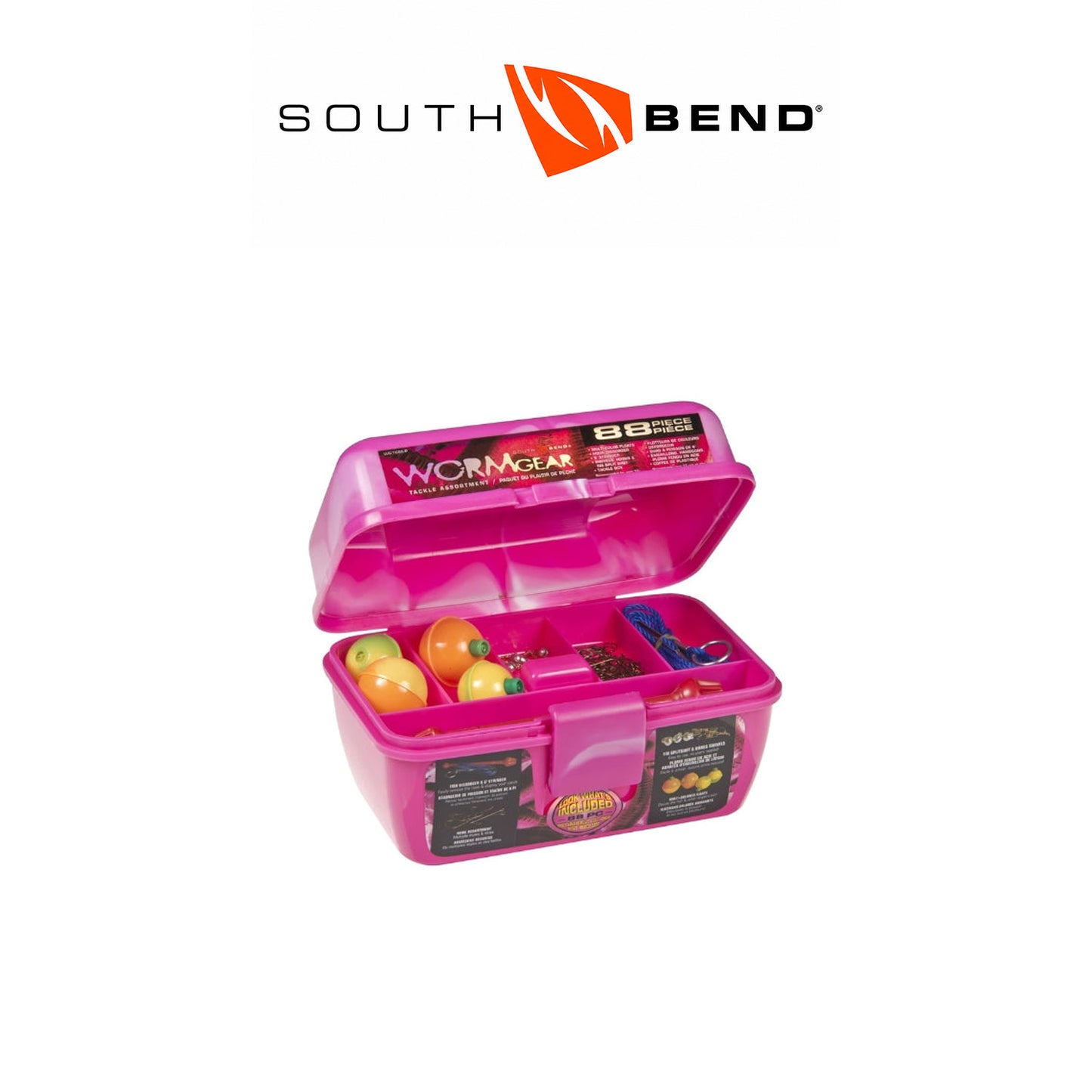 South Bend WormGear 88-Piece Tackle Box Kit – 1 Box Per Pack