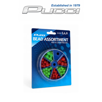 Pucci Bead Assortment Dial Box – Sizes 5, 6 & 8 | Red & Chartreuse